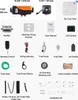 A collage of images showing a diesel air heater and its various components and accessories. Produktbild-Vorschau