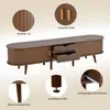 A product image showcasing a TV stand with various close-up details and descriptive text. Podgląd zdjęcia produktu