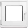 A white framed window with a clear glass pane, shown from the front. Anteprima dell’immagine prodotto