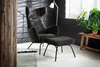 KAWOLA Sessel LOTTE Ohrensessel velvet schwarz mit Hocker Produktbild-Vorschau 1