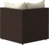 vidaXL Narożna sofa ogrodowa z poduszkami z brązowego Podgląd zdjęcia produktu 5