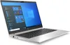 A silver HP Probook laptop is shown from a diagonal angle, open with the screen displaying the Windows operating system. Voir les images du produit