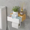 Toilettenpapierhalter mit Ablage Bambus Produktbild-Vorschau 3