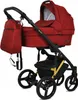 A red baby stroller with a bassinet and attached bag, shown from a side-diagonal angle. Náhled obrázku produktu