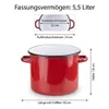 EMALIA RYBNIK Emaille Kochtopf 5,5 L Ø22 cm Rot – ohne Produktbild-Vorschau 3