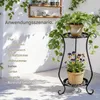 Blumenständer rund 2-stufig Metall schwarz Höhe 60 cm – Produktbild-Vorschau 5