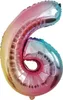Palloncino in foil numero 6, circa 80 cm, color arcobaleno Anteprima dell’immagine prodotto 1