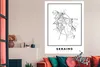 MuchoWow® Poster Karte - Seraing - Schwarz und weiß - Produktbild-Vorschau 3