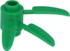 A green LEGO plant piece with three leaves. Produktbild-Vorschau
