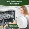 A woman is putting dishes into a dishwasher, holding a white circular product. Náhľad obrázku produktu