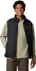 A man wearing a black vest over a light-colored sweatshirt. Voir les images du produit