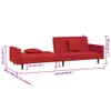 Schlafsofa 2-Sitzer mit 2 Kissen Weinrot Samt Produktbild-Vorschau 10