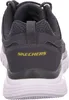 The back view of a gray Skechers sneaker with a white sole. Anteprima dell’immagine prodotto