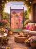 Paravent Outdoor Wetterfest 180 x 78 cm Retro Flowers | Produktbild-Vorschau 3