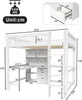 Flieks Etagenbett 140x200cm mit Schreibtisch und Regal, Produktbild-Vorschau 5