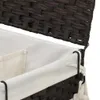 vidaXL Cesto per la biancheria con rotelle Marrone scuro Anteprima dell’immagine prodotto 9