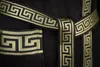 Luxus Bademantel Kimono Mäander schwarz gold für Damen & Produktbild-Vorschau 3
