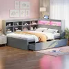 A bedroom setting with a bed, shelves, and decor. Produktbild-Vorschau