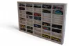 Modellauto-Regal für 40 Autos 1:64 – Wandregal & Setzkasten für Spielzeugautos, Birken-Sperrholz – seitliche Ansicht der Verarbeitung Produktbild-Vorschau