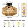 JDONG Deckenleuchte aus Rattan, Ø30CM,Boho Pendelleuchte Produktbild-Vorschau 2