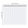 A diagram showing the dimensions of a clear PVC strip curtain. Produktbild-Vorschau