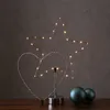 LED Dekoleuchte Herz/Stern - wechselbarer Aufsatz - H: 50cm - Batterie - Timmer - silber Produktbild-Vorschau