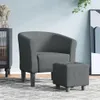 vidaXL Clubsessel mit Fußhocker Dunkelgrau Stoff Produktbild-Vorschau 2