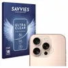 A product packaging box and a close-up of a smartphone camera lens with screen protectors applied. Produktbild-Vorschau