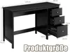 A black desk with dimensions indicated by measurement lines and text. Produktbild-Vorschau