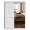 Schwebetürenschrank Kleiderschrank Schrank 150 cm Weiß/Weiß Produktbild-Vorschau 3