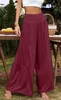ASKSA Damen Leinenhose Sommer Elegant Hohe Taille Weites Produktbild-Vorschau 2