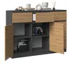 Komoda 120x40x97 cm antracytowa z dębowymi elementami Podgląd zdjęcia produktu 2