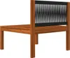 A single outdoor lounge chair with a wooden frame and a black rope backrest, shown against a white background. Produktbild-Vorschau