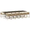 13-tlg. Garten-Essgruppe mit Kissen Beige Poly Rattan Produktbild-Vorschau 1