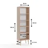 NATURA Bibliothèque 180cm Rose Pastel Scandi Boho Dos 18mm Voir les images du produit 5