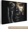 MuchoWow® - Leinwandbilder - Frau - Gold - Porträt - Modern Produktbild-Vorschau 1