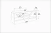 A technical drawing with dimensions of a corner TV stand. Anteprima dell’immagine prodotto
