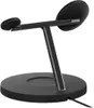 A black wireless charging stand with two charging pads. Podgląd zdjęcia produktu