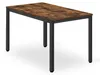 Stół z krzesłami 120x60 cm rustykalny brąz + 4 czarne Podgląd zdjęcia produktu 2