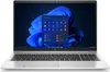 A silver HP ProBook laptop is shown from the front, open with the screen displaying the Windows 11 interface. Voir les images du produit