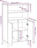 vidaXL Vysoká doska biela 60x36x110 cm Drevo Náhľad obrázku produktu 8