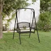 vidaXL Huśtawka Hollywood 124 cm stal czarna Podgląd zdjęcia produktu 2