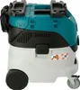 Side view of a teal and white canister vacuum cleaner on a white background. Produktbild-Vorschau