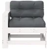 vidaXL Gartensofa mit Armlehne und Kissen Weiß Massivholz Produktbild-Vorschau 4