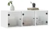 vidaXL Wandschrank mit Glastüren Weiß 102x37x35 cm Produktbild-Vorschau 4