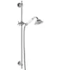 A chrome shower set with a hand shower and hose mounted on a vertical bar. Anteprima dell’immagine prodotto