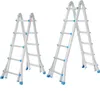 Two aluminum multi-purpose ladders are shown against a white background. Podgląd zdjęcia produktu