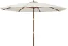 A white patio umbrella with a wooden pole is shown against a white background. Anteprima dell’immagine prodotto