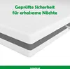 A close-up view of a mattress with text overlay. Produktbild-Vorschau
