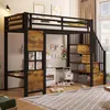 Hochbett mit Fensterdesign, Sicherheitsgeländer und offener Produktbild-Vorschau 4